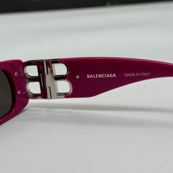 NEW BB0096S 016 BALENCIAGA PINK GREY WOMEN SQUARE BALENCIAGA SUNGLASSES - Picture 10 of 11